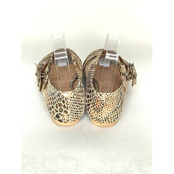 Jeffrey Campbell Cayman 5 Strap Brown Snake Embossed Sandals Women's Size 6 - Picture 5 of 12